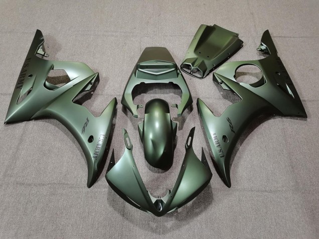 Army Green 2003-2005 Yamaha R6 Motorcycle Fairings