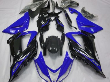 Black and Blue 2013-2018 Kawasaki ZX6R Motorcycle Fairings