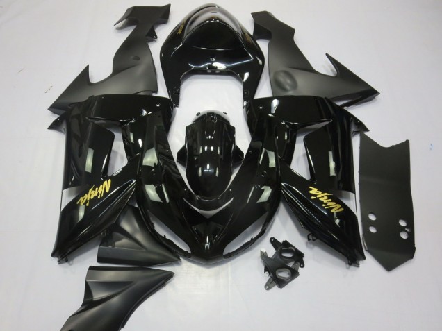 Black and Gold 2006-2007 Kawasaki ZX10R Motorcycle Fairings