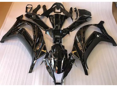 Black and Gold 2016-2019 Kawasaki ZX10R Motorcycle Fairings