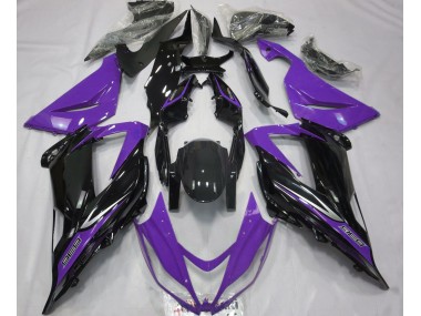 Black and Purple 2013-2018 Kawasaki ZX6R Motorcycle Fairings