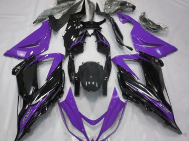 Black and Purple 2013-2018 Kawasaki ZX6R Motorcycle Fairings