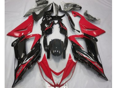 Black and Red 2013-2018 Kawasaki ZX6R Motorcycle Fairings