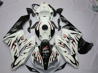 Black and Red Flame 2004-2005 Honda CBR1000RR Motorcycle Fairings