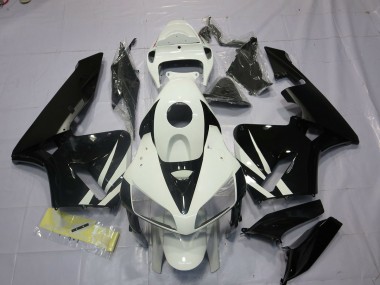 Black and White 2005-2006 Honda CBR600RR Motorcycle Fairings