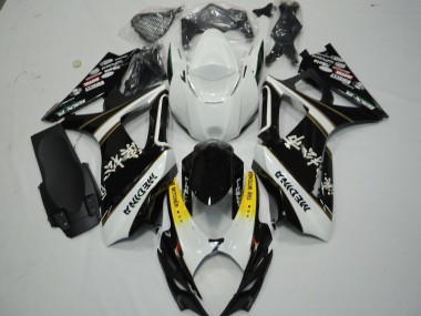 Black and White 2007-2008 Suzuki GSXR 1000 Motorcycle Fairings