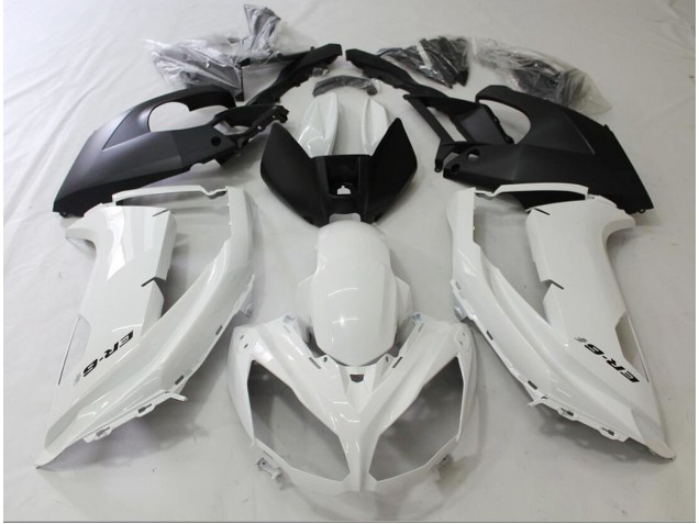 Black and White 2012-2016 Kawasaki Ninja 650R Motorcycle Fairings