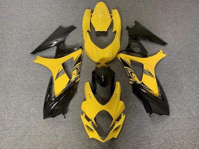 Black and Yellow 2007-2008 Suzuki GSXR 1000 Motorcycle Fairings