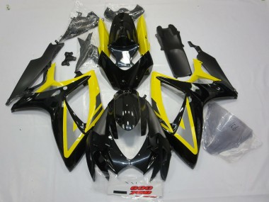 Black and Yellow Oh Ah 2006-2007 Suzuki GSXR 600-750 Motorcycle Fairings