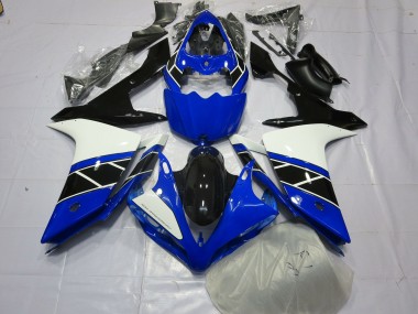 Black Black and White 2007-2008 Yamaha R1 Motorcycle Fairings