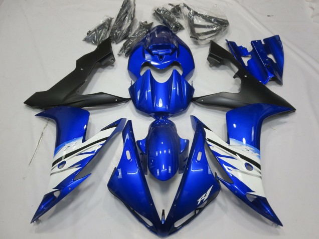 Black Blue and White 2004-2006 Yamaha R1 Motorcycle Fairings