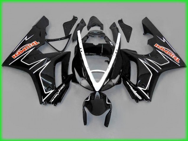 Black Gloss with White 2006-2008 Triumph Daytona 675 Motorcycle Fairings