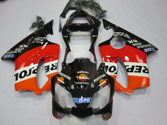 Black Repsol 2001-2003 Honda CBR600 F4i Motorcycle Fairings