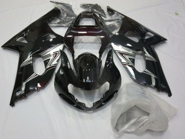 Black Silver 2001-2003 Suzuki GSXR 600-750 Motorcycle Fairings