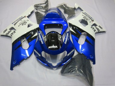 Blue and Black 2001-2003 Suzuki GSXR 600-750 Motorcycle Fairings