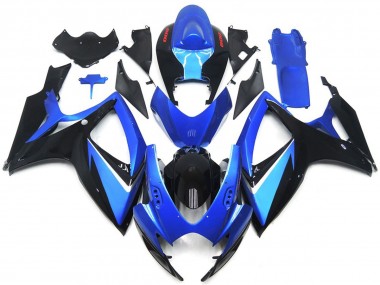 Blue and Black Special With Red Decals 2006-2007 Suzuki GSXR 600-750 Motorcycle Fairings