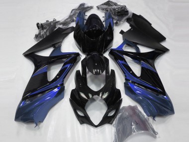 Blue and Gloss Black 2007-2008 Suzuki GSXR 1000 Motorcycle Fairings