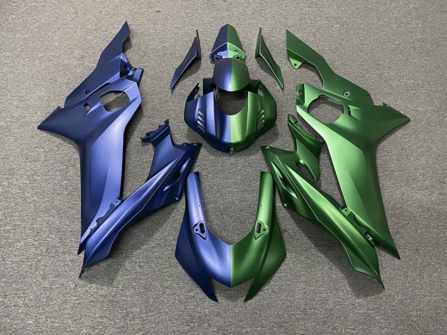 Blue and Green Split 2017-2019 Yamaha R6 Motorcycle Fairings