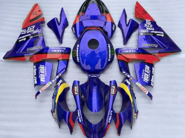 Blue and Red Trickstar 2004-2005 Kawasaki ZX10R Motorcycle Fairings