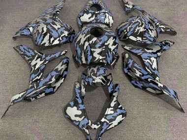 Blue and Silver Camo 2009-2012 Honda CBR600RR Motorcycle Fairings