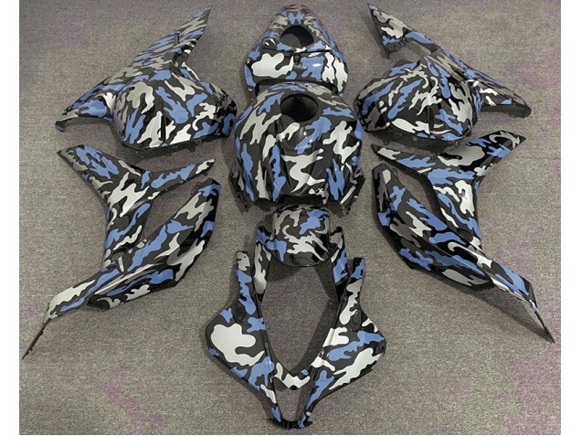 Blue and Silver Camo 2009-2012 Honda CBR600RR Motorcycle Fairings