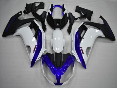 Blue and White 2012-2016 Kawasaki Ninja 650R Motorcycle Fairings