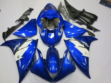 Blue and White 2013-2014 Yamaha R1 Motorcycle Fairings