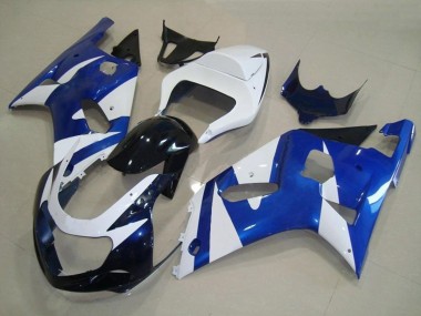 Blue and White OEM Style 2001-2003 Suzuki GSXR 600-750 Motorcycle Fairings