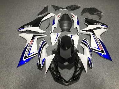 Blue Black and White writing 2011-2020 Suzuki GSXR 600-750 Motorcycle Fairings