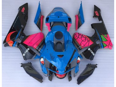 Blue Shark & Pink 2005-2006 Honda CBR600RR Motorcycle Fairings