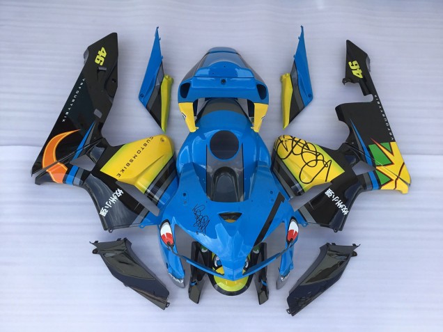 Blue Shark & Yellow 2005-2006 Honda CBR600RR Motorcycle Fairings