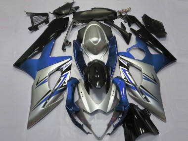 Blue Silver and Black 2005-2006 Suzuki GSXR 1000 Motorcycle Fairings