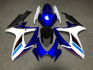 Blue White and Black 2006-2007 Suzuki GSXR 600-750 Motorcycle Fairings