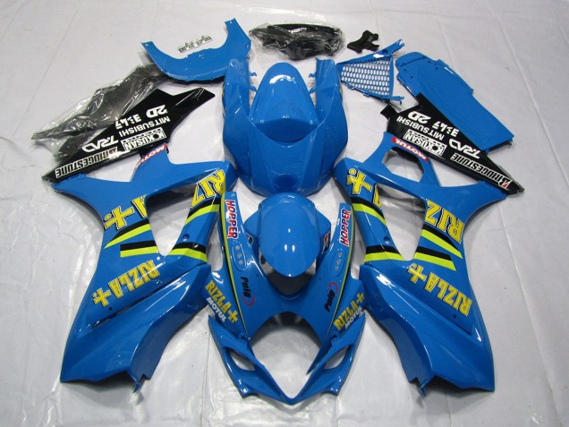 Bright Blue Rizla 2007-2008 Suzuki GSXR 1000 Motorcycle Fairings