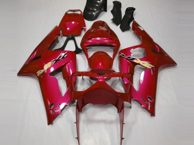 Candy Red 2003-2004 Kawasaki ZX6R Motorcycle Fairings