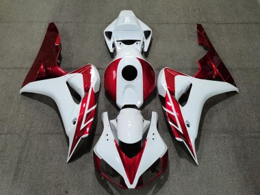 Candy Red and White 2006-2007 Honda CBR1000RR Motorcycle Fairings