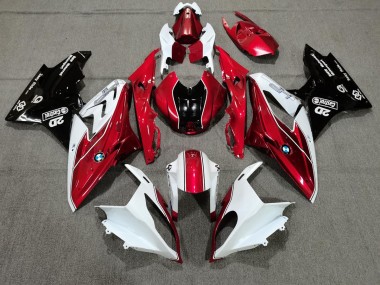 Candy Red and White 2009-2016 BMW S1000RR Motorcycle Fairings