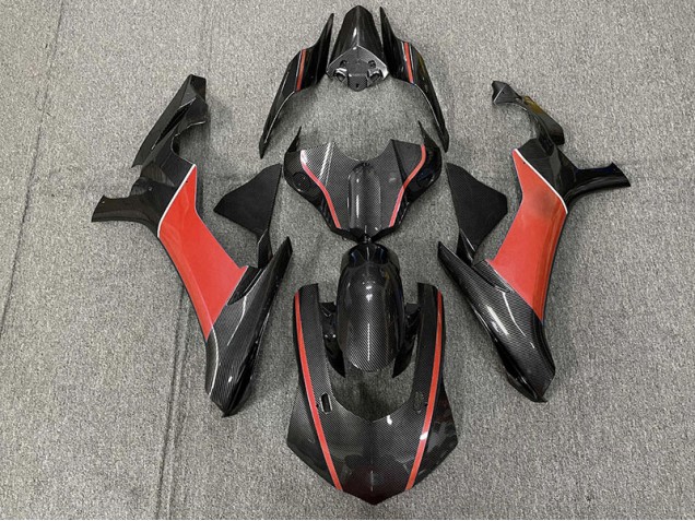 Carbon Fiber & Red 2015-2019 Yamaha R1 Motorcycle Fairings