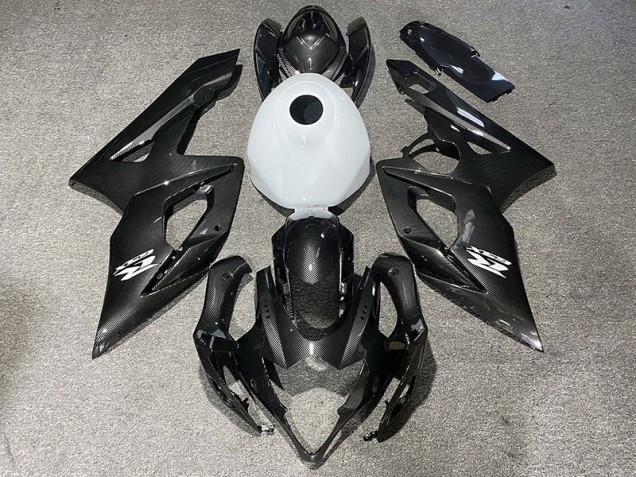 Carbon Fiber Style & Gloss White 2005-2006 Suzuki GSXR 1000 Motorcycle Fairings