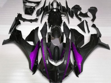 Carbon Fiber Style & Purple 2015-2019 Yamaha R1 Motorcycle Fairings