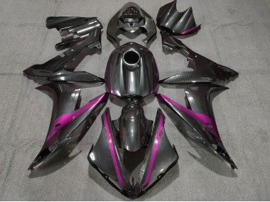 Carbon Style w Pink 2004-2006 Yamaha R1 Motorcycle Fairings