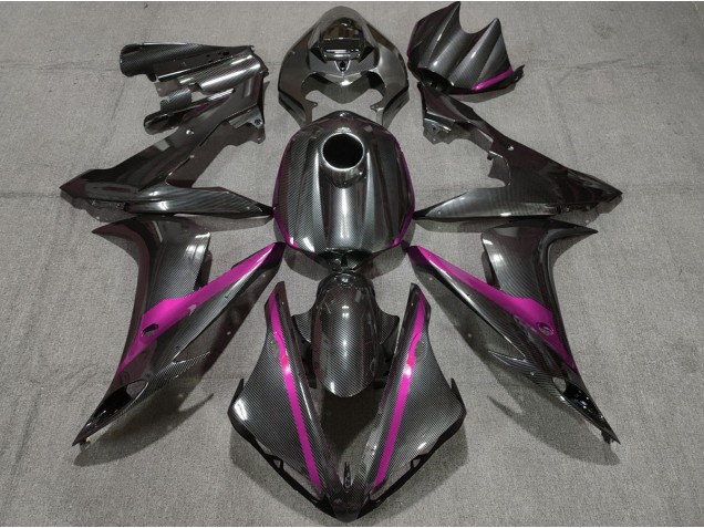 Carbon Style w Pink 2004-2006 Yamaha R1 Motorcycle Fairings