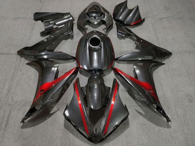 Carbon Style w Red 2004-2006 Yamaha R1 Motorcycle Fairings