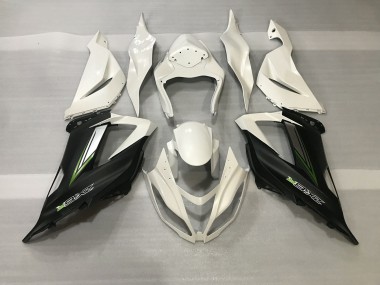 Crystal White & Satin Black 2013-2018 Kawasaki ZX6R Motorcycle Fairings