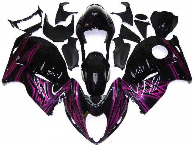 Custom Black Gloss with Pink 1997-2007 Suzuki GSXR 1300 Motorcycle Fairings