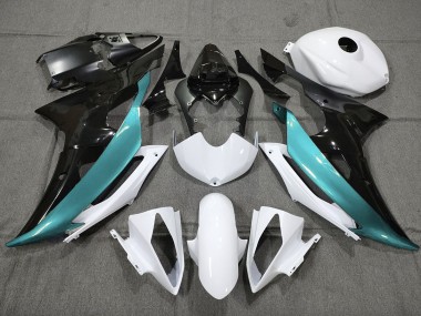 Custom LightBlue Black and White 2008-2016 Yamaha R6 Motorcycle Fairings