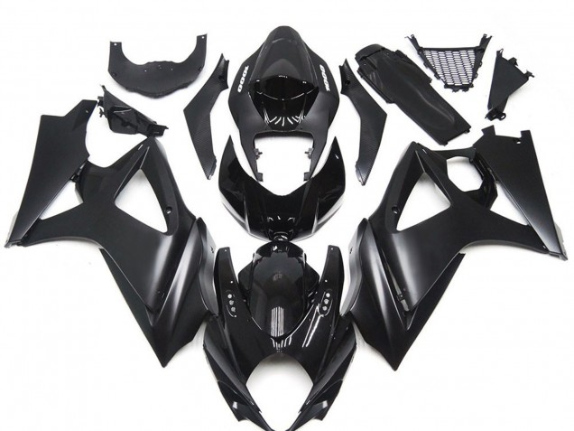 Custom Matte Black Slick 2007-2008 Suzuki GSXR 1000 Motorcycle Fairings