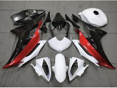 Custom Red Black and White 2008-2016 Yamaha R6 Motorcycle Fairings