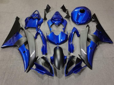 Dark Blue and Matte Black 2008-2016 Yamaha R6 Motorcycle Fairings