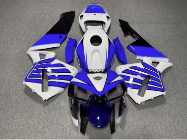 Dark Blue and White Wings 2005-2006 Honda CBR600RR Motorcycle Fairings